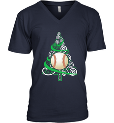 Christmas Tree Funny Cool Baseball Christmas Gifts Sports Men's V-Neck