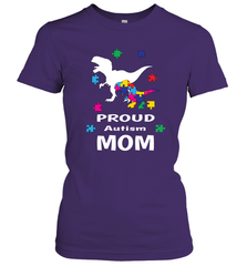 Proud Autism Mom T Rex Dinosaur Autism Awareness Women's T-Shirt Women's T-Shirt - FordPhuMy