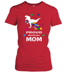 Proud Autism Mom T Rex Dinosaur Autism Awareness Women's T-Shirt Women's T-Shirt - FordPhuMy