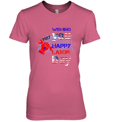 Happy labor day wishes USA flag for men and woman Women's Premium T-Shirt Women's Premium T-Shirt - FordPhuMy