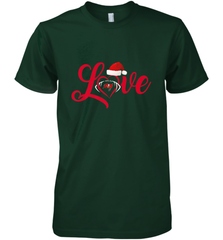 NFL Tampa Bay Buccaneers Logo Christmas Santa Hat Love Heart Football Team Men's Premium T-Shirt Men's Premium T-Shirt - FordPhuMy