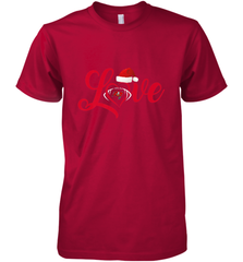 NFL Tampa Bay Buccaneers Logo Christmas Santa Hat Love Heart Football Team Men's Premium T-Shirt Men's Premium T-Shirt - FordPhuMy