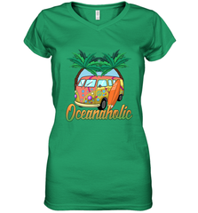 Retro Surfer Love Surfing Beach Party Tropical Vacay Women's V-Neck T-Shirt Women's V-Neck T-Shirt - FordPhuMy