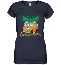 Retro Surfer Love Surfing Beach Party Tropical Vacay Women's V-Neck T-Shirt
