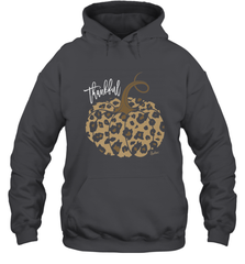 Mens Womens Thankful Pumpkin Fall Leopard Print Hooded Sweatshirt Hooded Sweatshirt - FordPhuMy