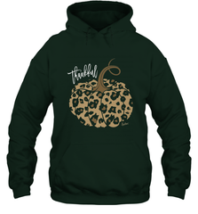 Mens Womens Thankful Pumpkin Fall Leopard Print Hooded Sweatshirt Hooded Sweatshirt - FordPhuMy