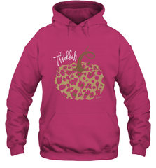 Mens Womens Thankful Pumpkin Fall Leopard Print Hooded Sweatshirt Hooded Sweatshirt - FordPhuMy