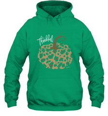 Mens Womens Thankful Pumpkin Fall Leopard Print Hooded Sweatshirt Hooded Sweatshirt - FordPhuMy