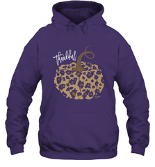 Mens Womens Thankful Pumpkin Fall Leopard Print Hooded Sweatshirt Hooded Sweatshirt - FordPhuMy