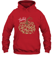 Mens Womens Thankful Pumpkin Fall Leopard Print Hooded Sweatshirt Hooded Sweatshirt - FordPhuMy