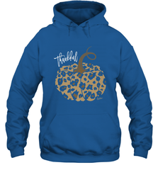 Mens Womens Thankful Pumpkin Fall Leopard Print Hooded Sweatshirt Hooded Sweatshirt - FordPhuMy