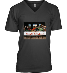 Comics Style Funny Christmas Happy Birthday Jesus Men's V-Neck