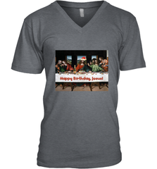Comics Style Funny Christmas Happy Birthday Jesus Men's V-Neck Men's V-Neck - FordPhuMy