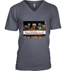 Comics Style Funny Christmas Happy Birthday Jesus Men's V-Neck Men's V-Neck - FordPhuMy