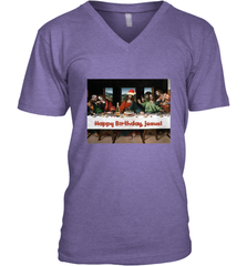 Comics Style Funny Christmas Happy Birthday Jesus Men's V-Neck Men's V-Neck - FordPhuMy