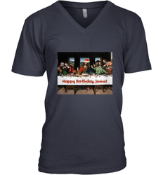 Comics Style Funny Christmas Happy Birthday Jesus Men's V-Neck