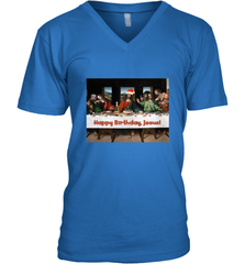 Comics Style Funny Christmas Happy Birthday Jesus Men's V-Neck Men's V-Neck - FordPhuMy