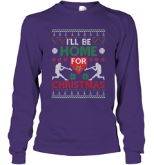 I'll Be Home for Christmas Baseball Gift For Men Women Kids Long Sleeve T-Shirt Long Sleeve T-Shirt - FordPhuMy
