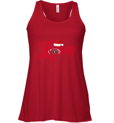 NFL Oakland Raiders Logo Christmas Santa Hat Love Heart Football Team Women's Racerback Tank