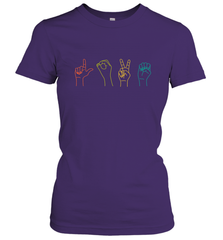 Love ASL Sign language Alphabet Valentines Day Gift idea Women's T-Shirt Women's T-Shirt - FordPhuMy