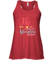 TK Transitional Kindergarten Where The Adventure Begins Women's Racerback Tank