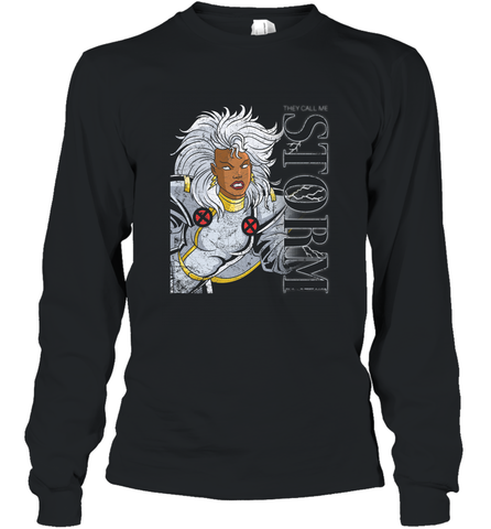 Marvel X Men They Call Me Storm 90s Retro Long Sleeve T-Shirt Long Sleeve T-Shirt / Black / S Long Sleeve T-Shirt - FordPhuMy