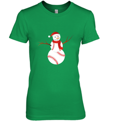 Snowman Baseball Christmas Women's Premium T-Shirt Women's Premium T-Shirt - FordPhuMy