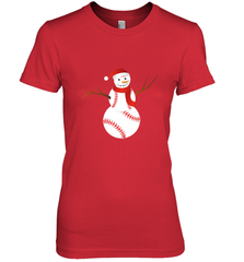 Snowman Baseball Christmas Women's Premium T-Shirt Women's Premium T-Shirt - FordPhuMy
