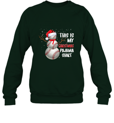 Baseball Snowman Christmas This is my Christmas Pajama Crewneck Sweatshirt Crewneck Sweatshirt - FordPhuMy