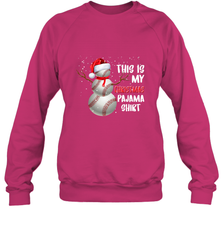 Baseball Snowman Christmas This is my Christmas Pajama Crewneck Sweatshirt Crewneck Sweatshirt - FordPhuMy