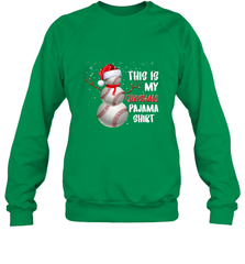 Baseball Snowman Christmas This is my Christmas Pajama Crewneck Sweatshirt Crewneck Sweatshirt - FordPhuMy