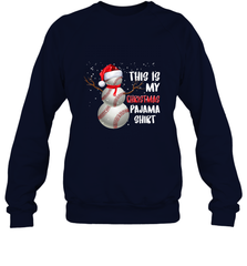 Baseball Snowman Christmas This is my Christmas Pajama Crewneck Sweatshirt Crewneck Sweatshirt - FordPhuMy