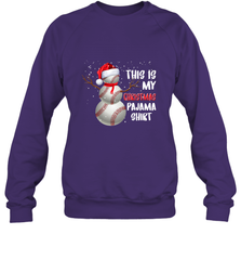 Baseball Snowman Christmas This is my Christmas Pajama Crewneck Sweatshirt Crewneck Sweatshirt - FordPhuMy