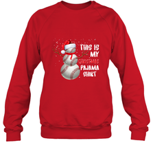 Baseball Snowman Christmas This is my Christmas Pajama Crewneck Sweatshirt Crewneck Sweatshirt - FordPhuMy