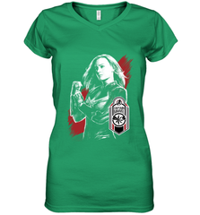 Avengers Endgame Captain Marvel Tag Poster Women's V-Neck T-Shirt Women's V-Neck T-Shirt - FordPhuMy