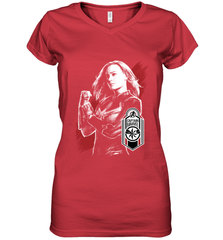 Avengers Endgame Captain Marvel Tag Poster Women's V-Neck T-Shirt Women's V-Neck T-Shirt - FordPhuMy
