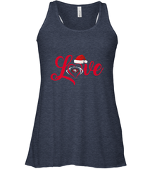 NFL San Francisco 49ers Logo Christmas Santa Hat Love Heart Football Team Women's Racerback Tank Women's Racerback Tank - FordPhuMy