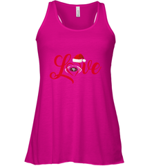 NFL San Francisco 49ers Logo Christmas Santa Hat Love Heart Football Team Women's Racerback Tank Women's Racerback Tank - FordPhuMy