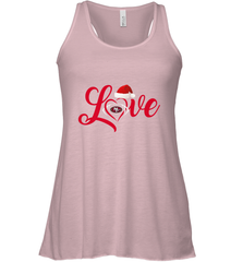 NFL San Francisco 49ers Logo Christmas Santa Hat Love Heart Football Team Women's Racerback Tank Women's Racerback Tank - FordPhuMy