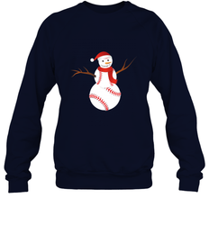Snowman Baseball Christmas Crewneck Sweatshirt
