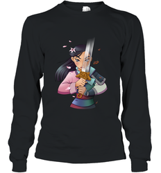 Disney Mulan Anime Half Girl Half Warrior Long Sleeve T-Shirt