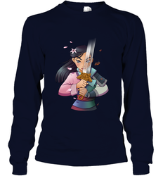 Disney Mulan Anime Half Girl Half Warrior Long Sleeve T-Shirt