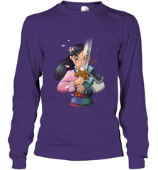 Disney Mulan Anime Half Girl Half Warrior Long Sleeve T-Shirt Long Sleeve T-Shirt - FordPhuMy