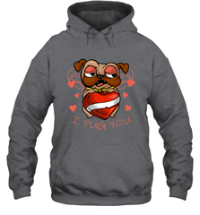 I Pug You Cute Valentines Day Love Heart Pug Dog Valentine Hooded Sweatshirt Hooded Sweatshirt - FordPhuMy