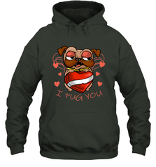 I Pug You Cute Valentines Day Love Heart Pug Dog Valentine Hooded Sweatshirt Hooded Sweatshirt - FordPhuMy