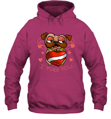 I Pug You Cute Valentines Day Love Heart Pug Dog Valentine Hooded Sweatshirt Hooded Sweatshirt - FordPhuMy