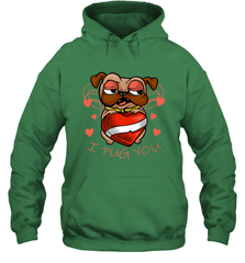 I Pug You Cute Valentines Day Love Heart Pug Dog Valentine Hooded Sweatshirt Hooded Sweatshirt - FordPhuMy