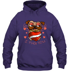 I Pug You Cute Valentines Day Love Heart Pug Dog Valentine Hooded Sweatshirt Hooded Sweatshirt - FordPhuMy