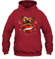 I Pug You Cute Valentines Day Love Heart Pug Dog Valentine Hooded Sweatshirt Hooded Sweatshirt - FordPhuMy