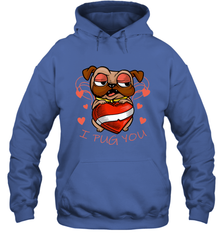 I Pug You Cute Valentines Day Love Heart Pug Dog Valentine Hooded Sweatshirt Hooded Sweatshirt - FordPhuMy